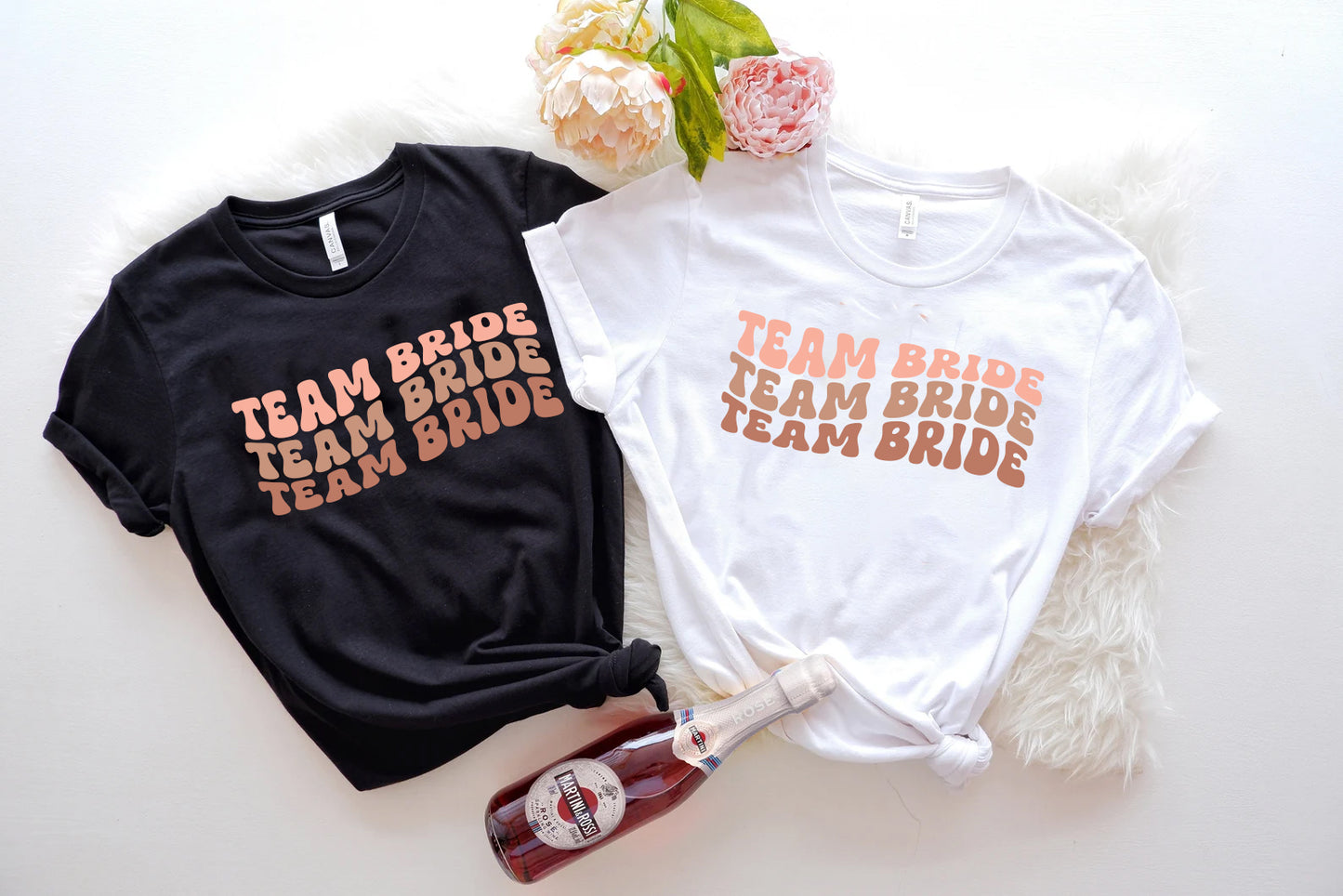 Beige Retro Style Team Bride Shirts