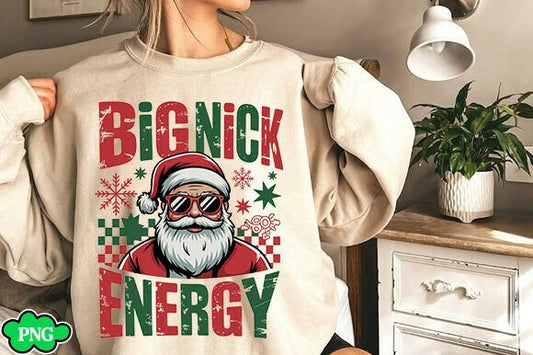 Funny Retro Big Nick Energy Christmas Jumper