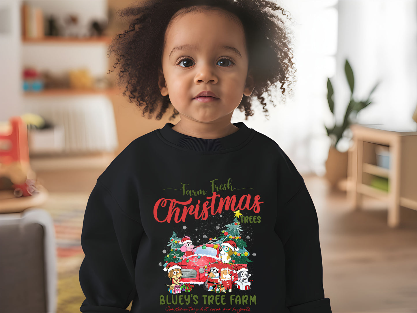 Personalised Blue Christmas Farm Christmas Jumper