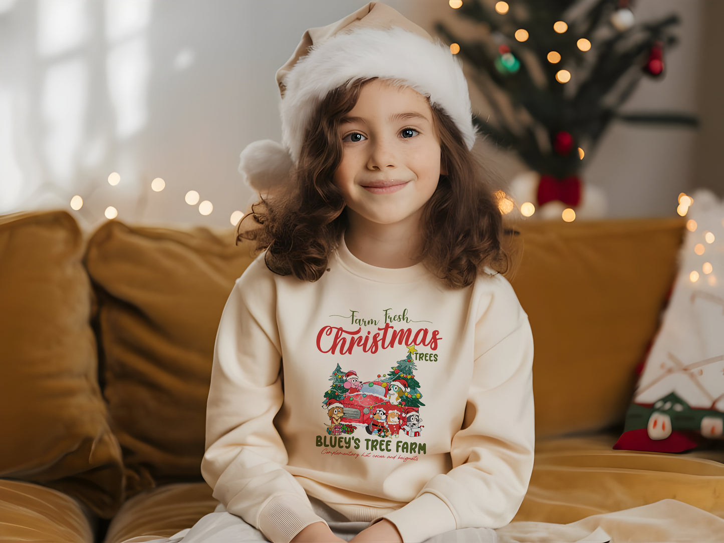 Personalised Blue Christmas Farm Christmas Jumper