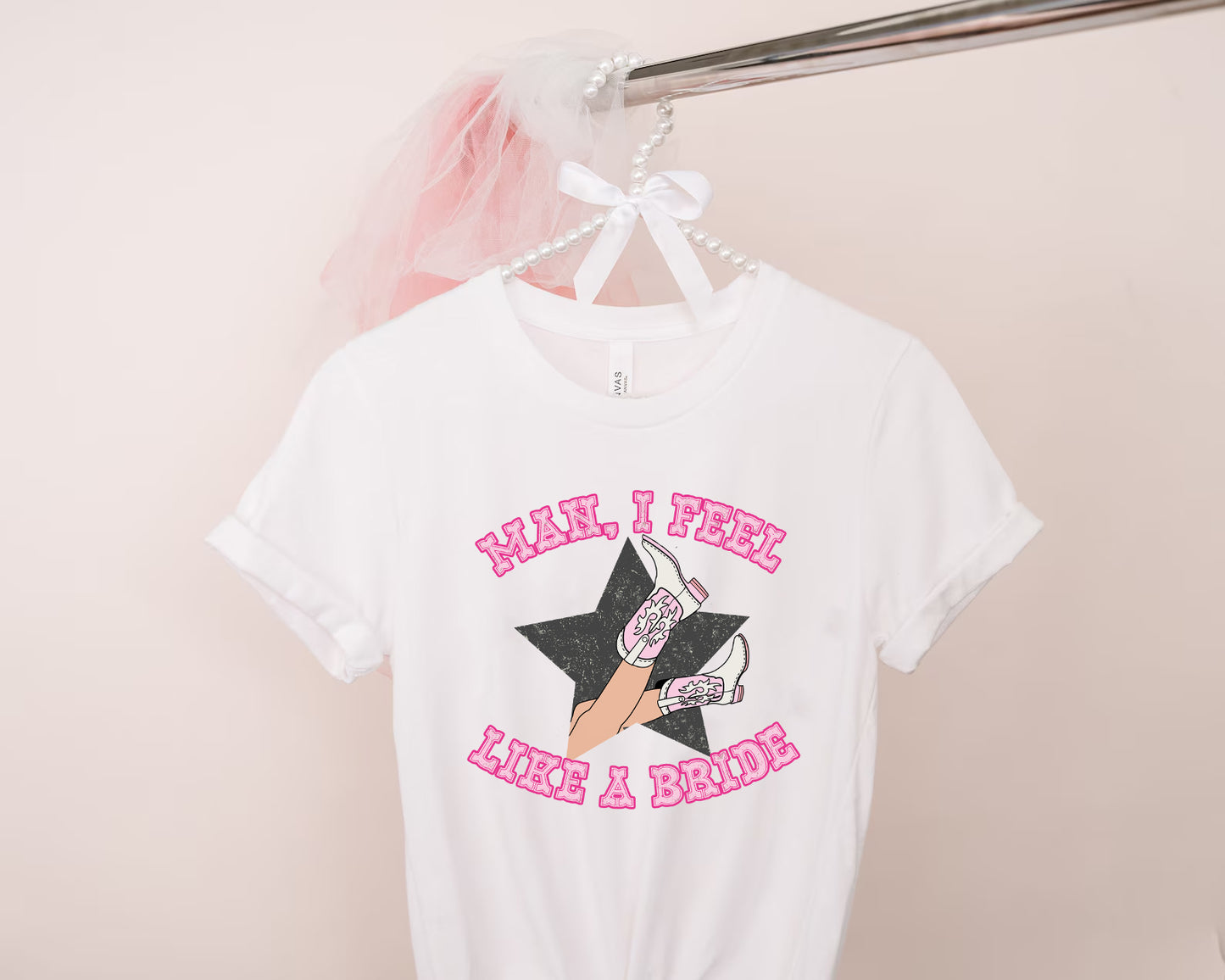 Man I Feel Like A Bride - Cowgirl Disco Bride Hen Party T-Shirt | Fun & Stylish Bachelorette Celebration Tee (Copy)