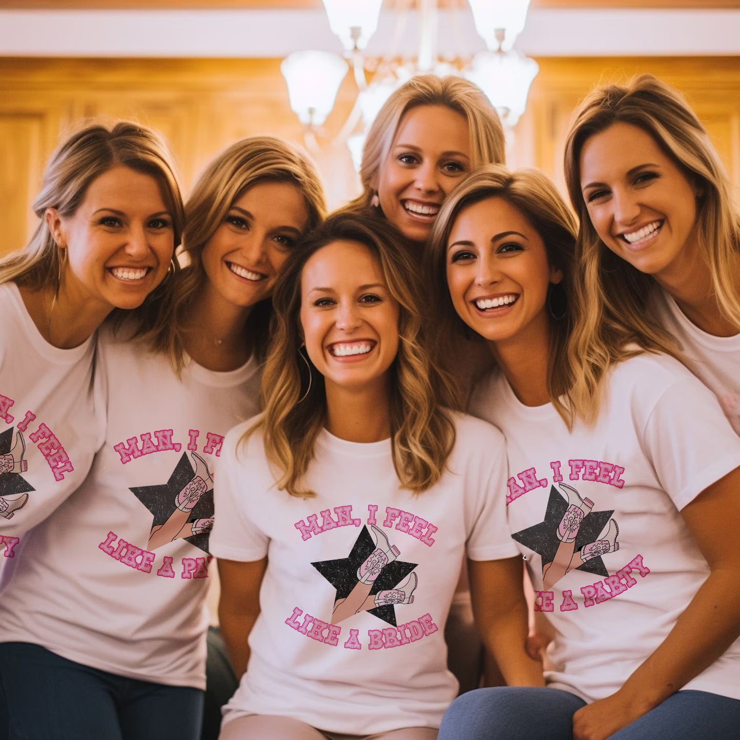 Let's Go Girls - Disco Cowgirl Themed Hen Party T-Shirt Set | Matching Bachelorette Party Tees for the Whole Squad