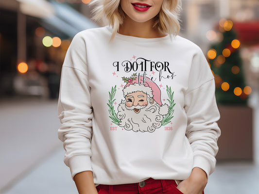 Funny Christmas Jumper Day Sweater, I Do It For The Ho's Jumper