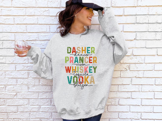 Funny Alcohol Themed Vodka Tequila Christmas Jumper