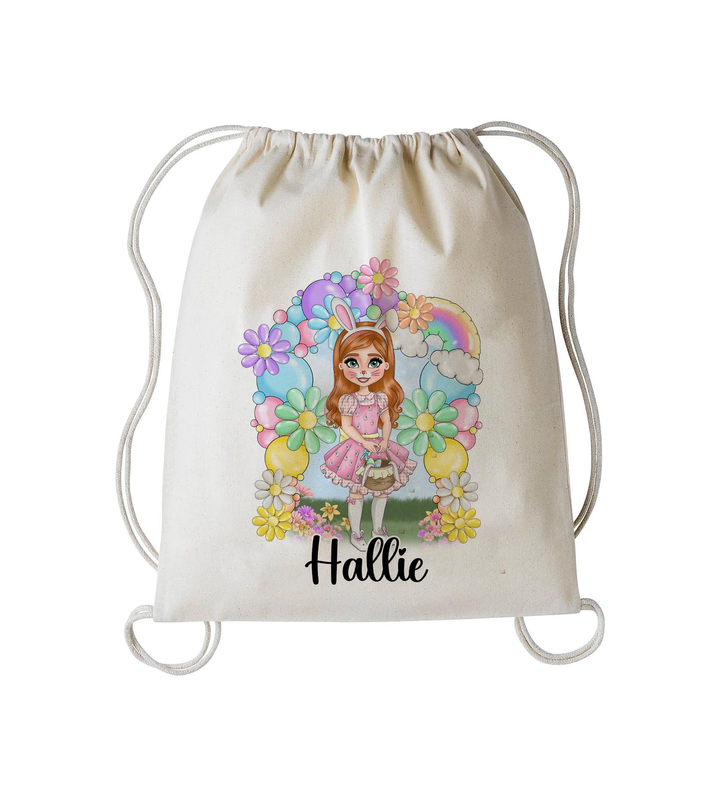 Personalised Easter Egg Hunt Bag – Personalised Bunny Treat Sack for Kids