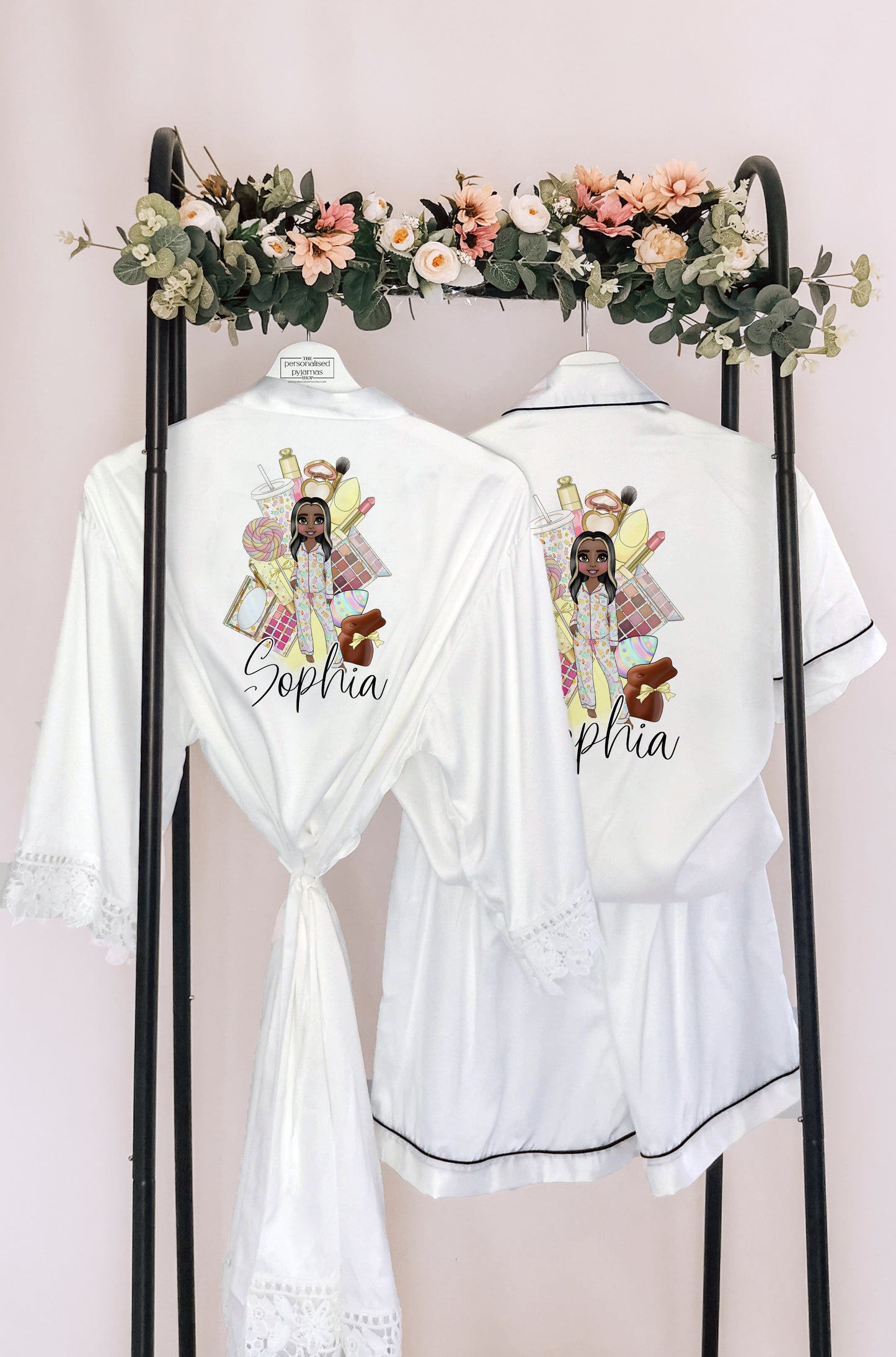 Personalised Easter Teen Makeup Pyjamas – Custom Beauty Sleepwear for Girls (Adult Sizes)