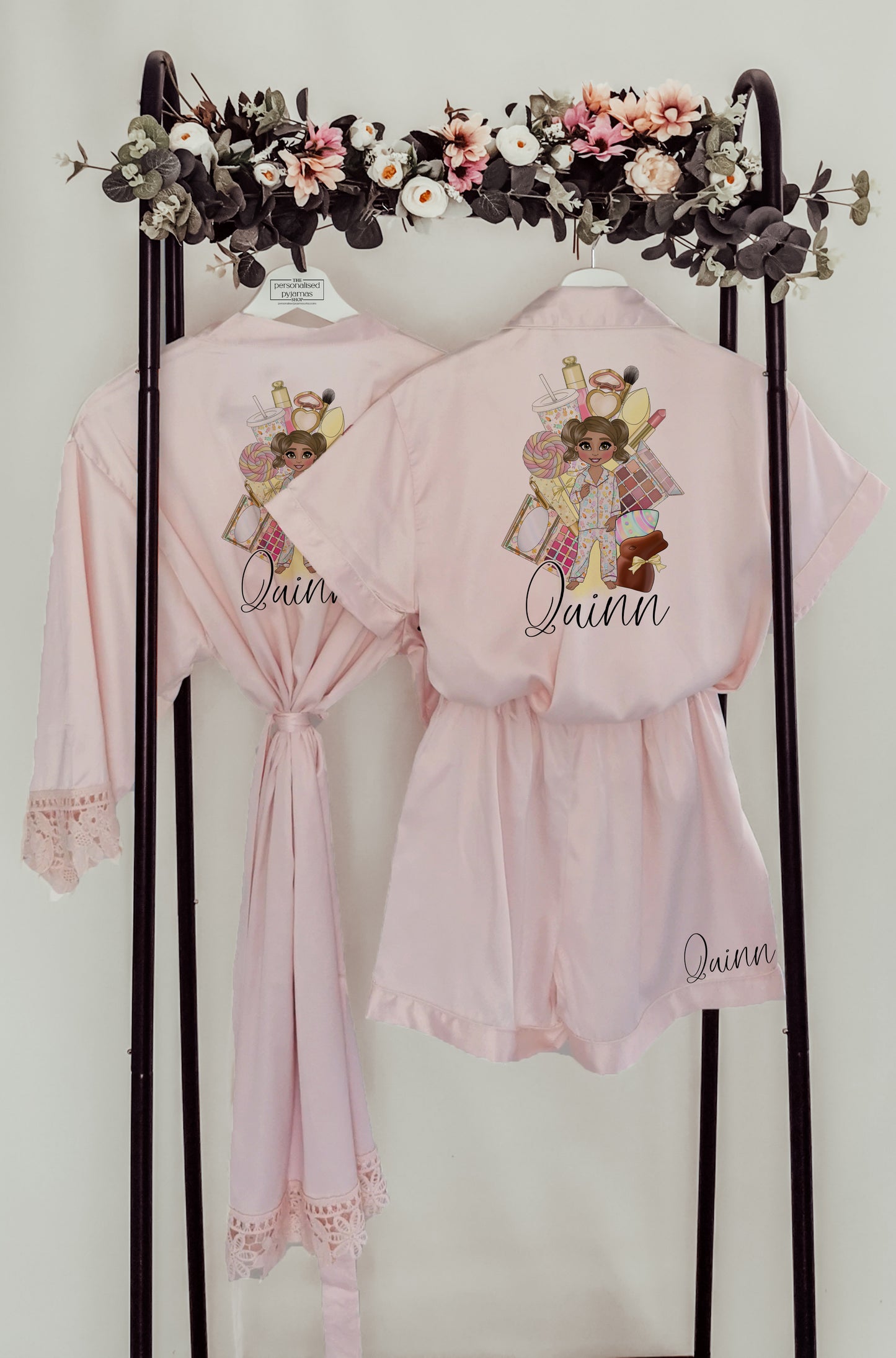 Personalised Easter Teen Makeup Pyjamas – Custom Beauty Sleepwear for Girls (Adult Sizes)