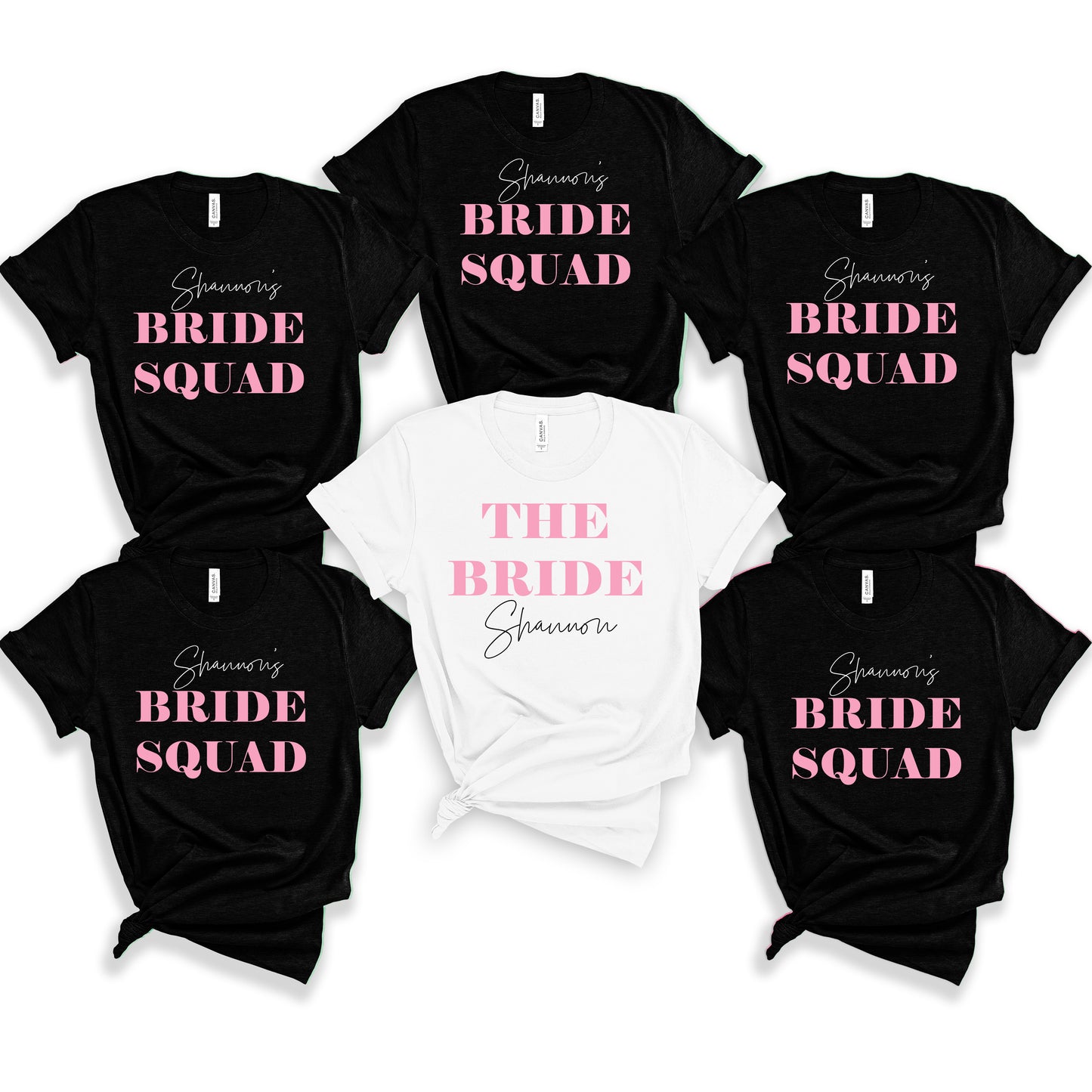 Personalised Bride Squad Hen Party T-Shirts | Custom Bachelorette Tops for Bride and Bridesmaids