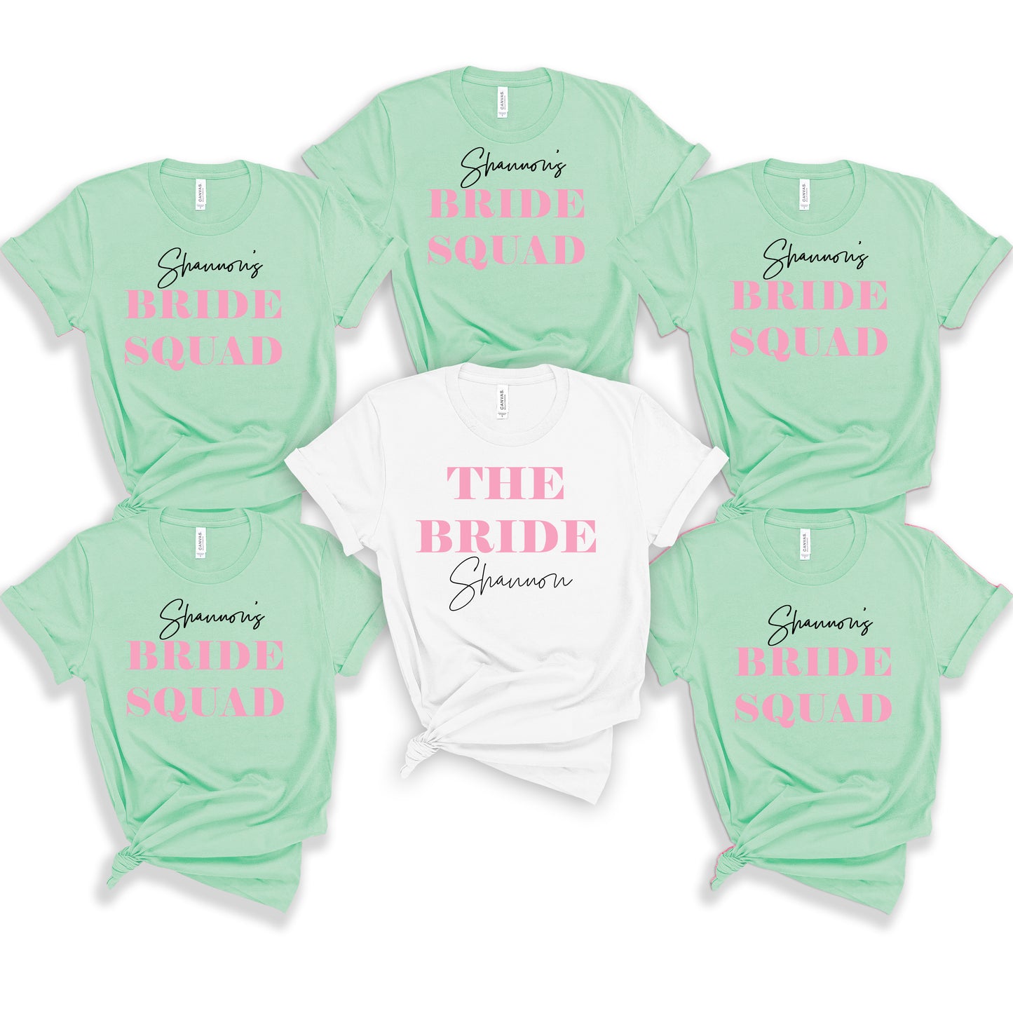 Personalised Bride Squad Hen Party T-Shirts | Custom Bachelorette Tops for Bride and Bridesmaids