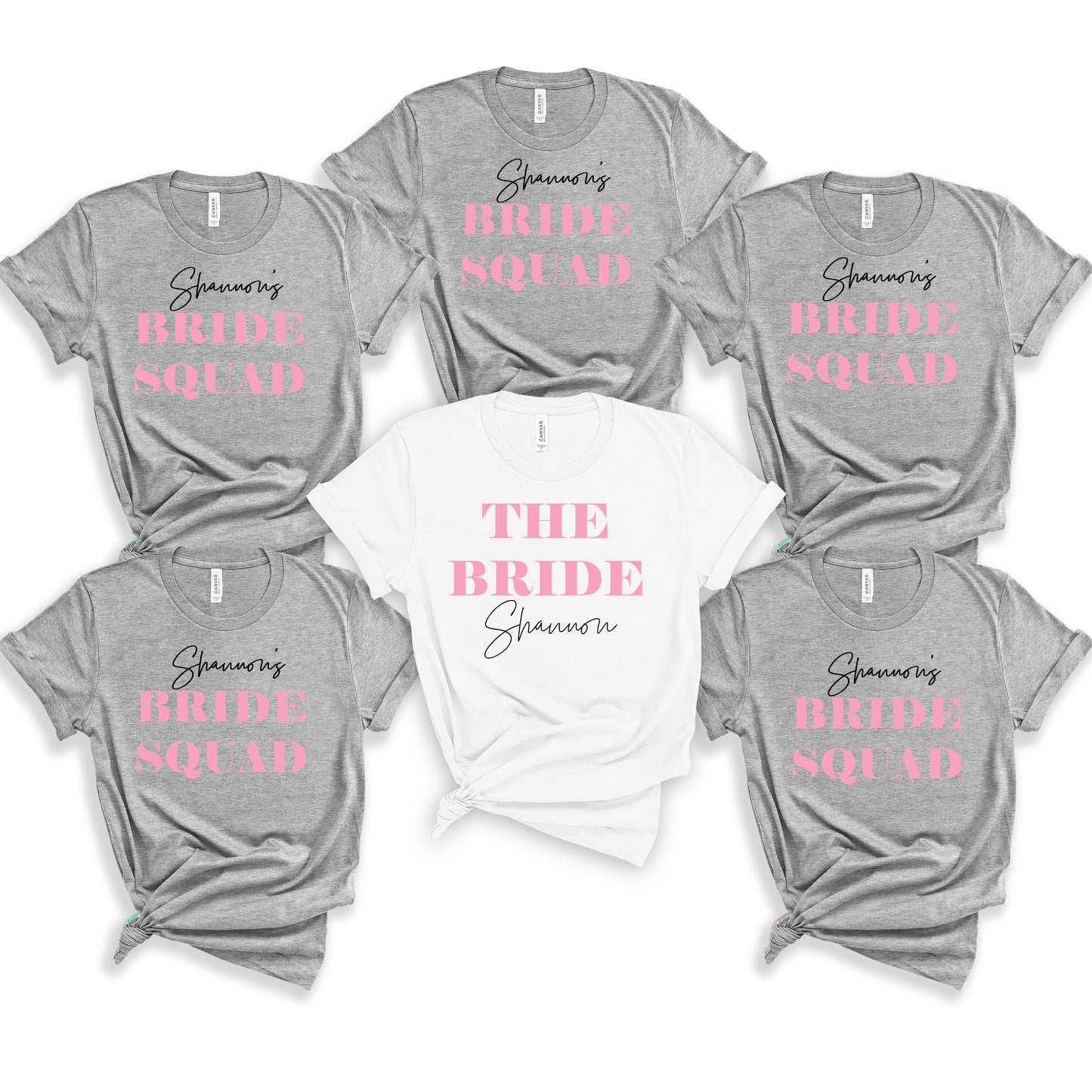 Personalised Bride Squad Hen Party T-Shirts | Custom Bachelorette Tops for Bride and Bridesmaids