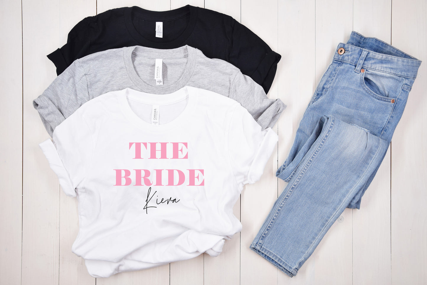 Personalised Bride Squad Hen Party T-Shirts | Custom Bachelorette Tops for Bride and Bridesmaids