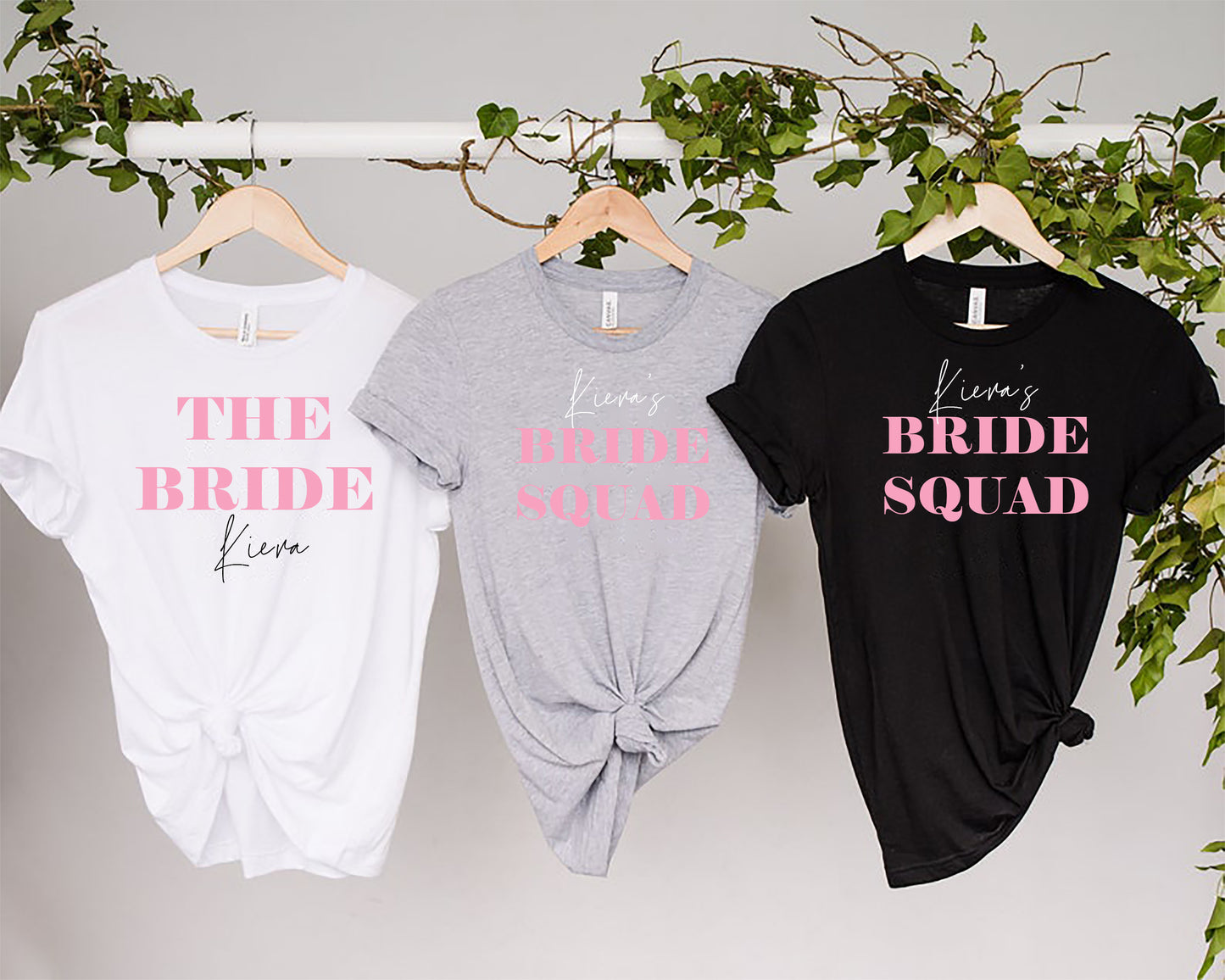 Personalised Bride Squad Hen Party T-Shirts | Custom Bachelorette Tops for Bride and Bridesmaids