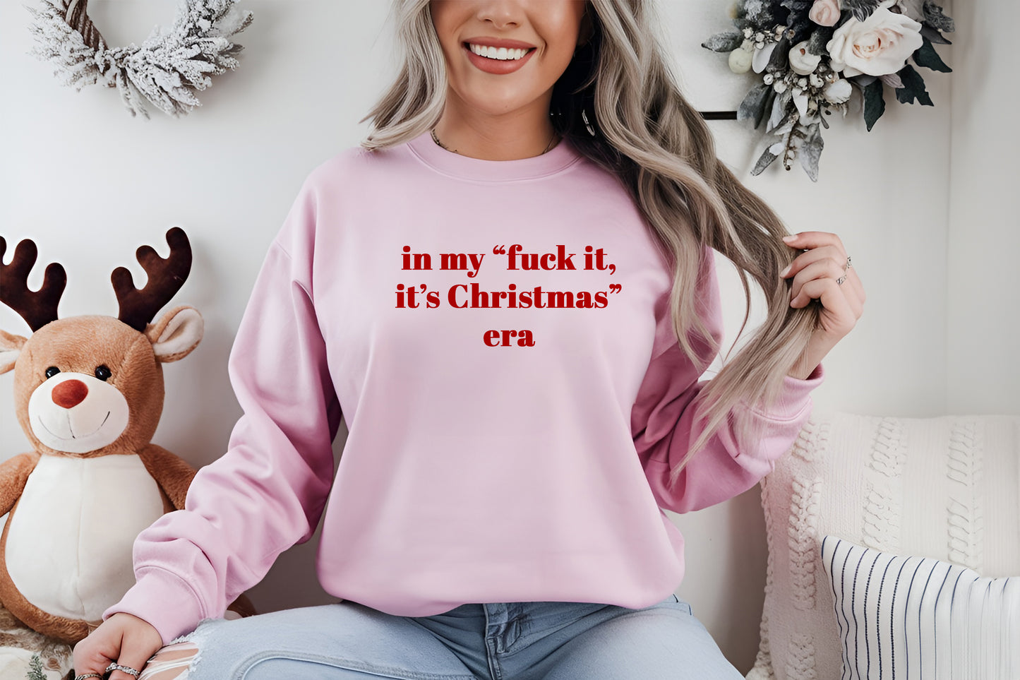 Fuck It IIn My Christmas Era Jumper, Rude Adult Christmas Day Sweater