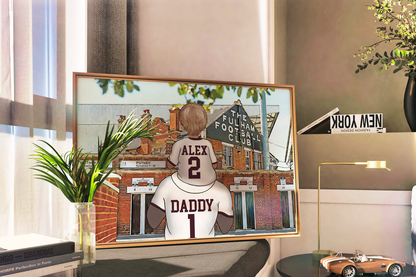 Fulham Football Art Print Personalised with Names – Ideal Father’s Day Gift