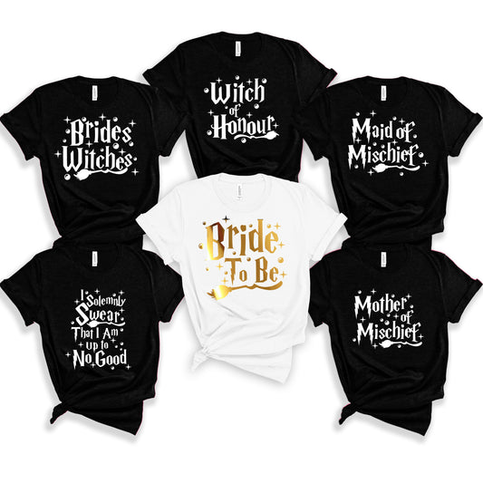Personalised Wizard and Witches Themed Hen Party Tops