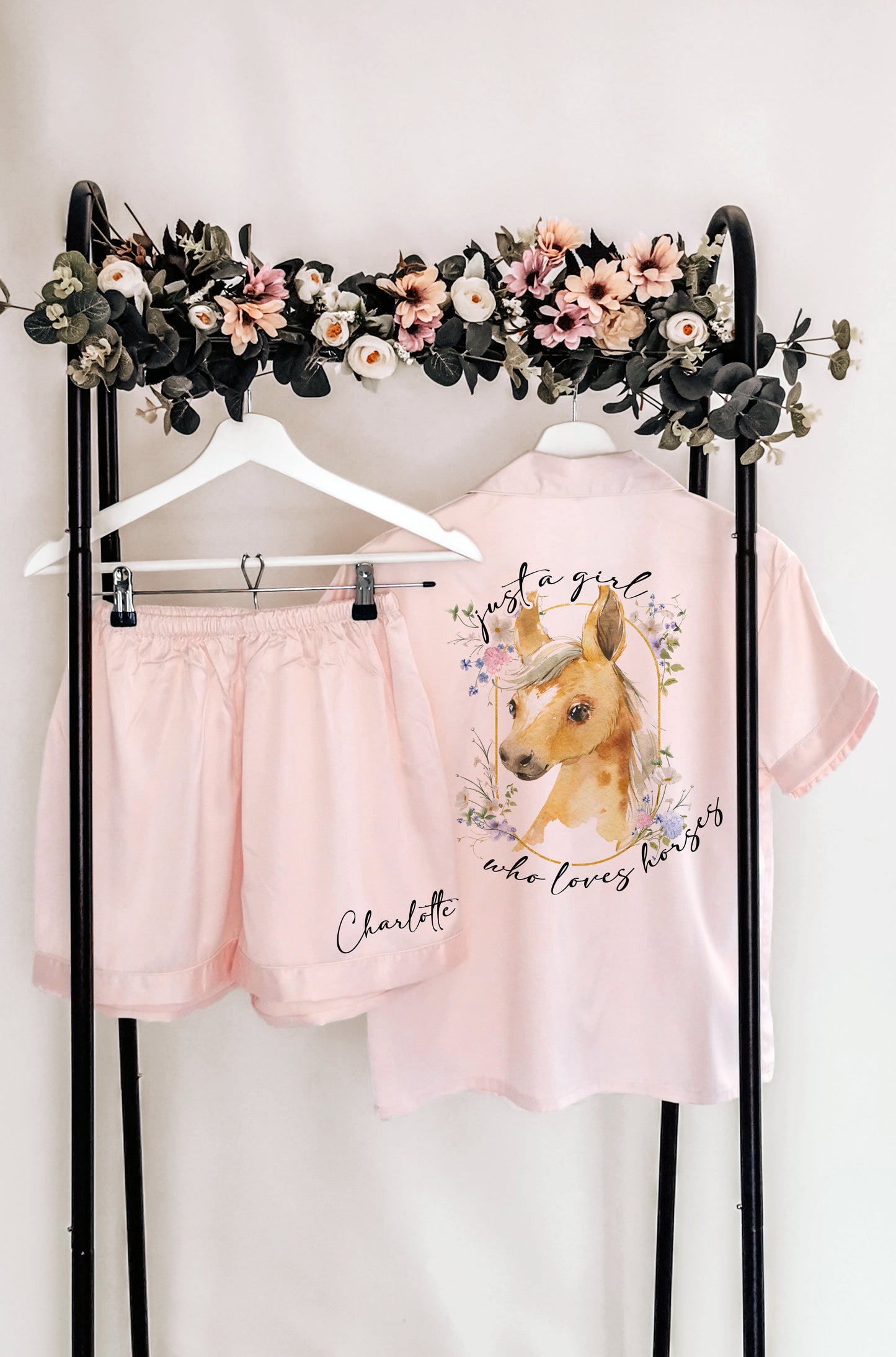 Luxury Personalised Horsey Girl Birthday Sleepover Pyjamas (Kids)