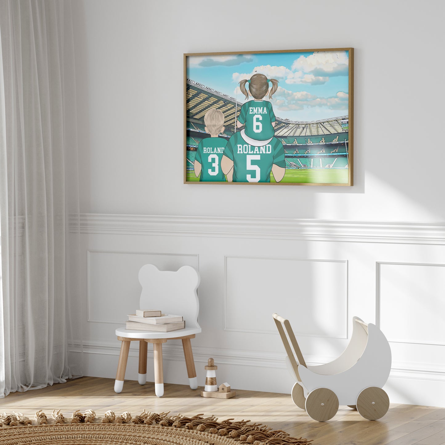 Ireland Rugby  Team Stadium Print – Personalised Family Artwork for Dad