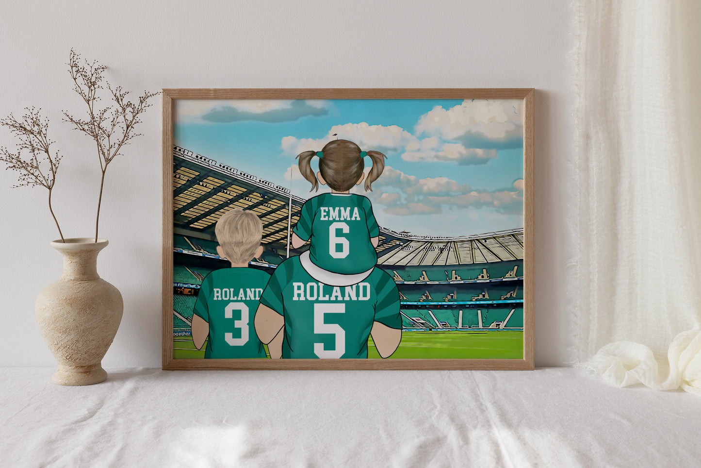 Ireland Rugby  Team Stadium Print – Personalised Family Artwork for Dad