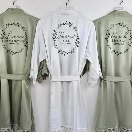 Personalised Flower Girl Robe, Matching Bridesmaid and Mother of the Bride/Groom