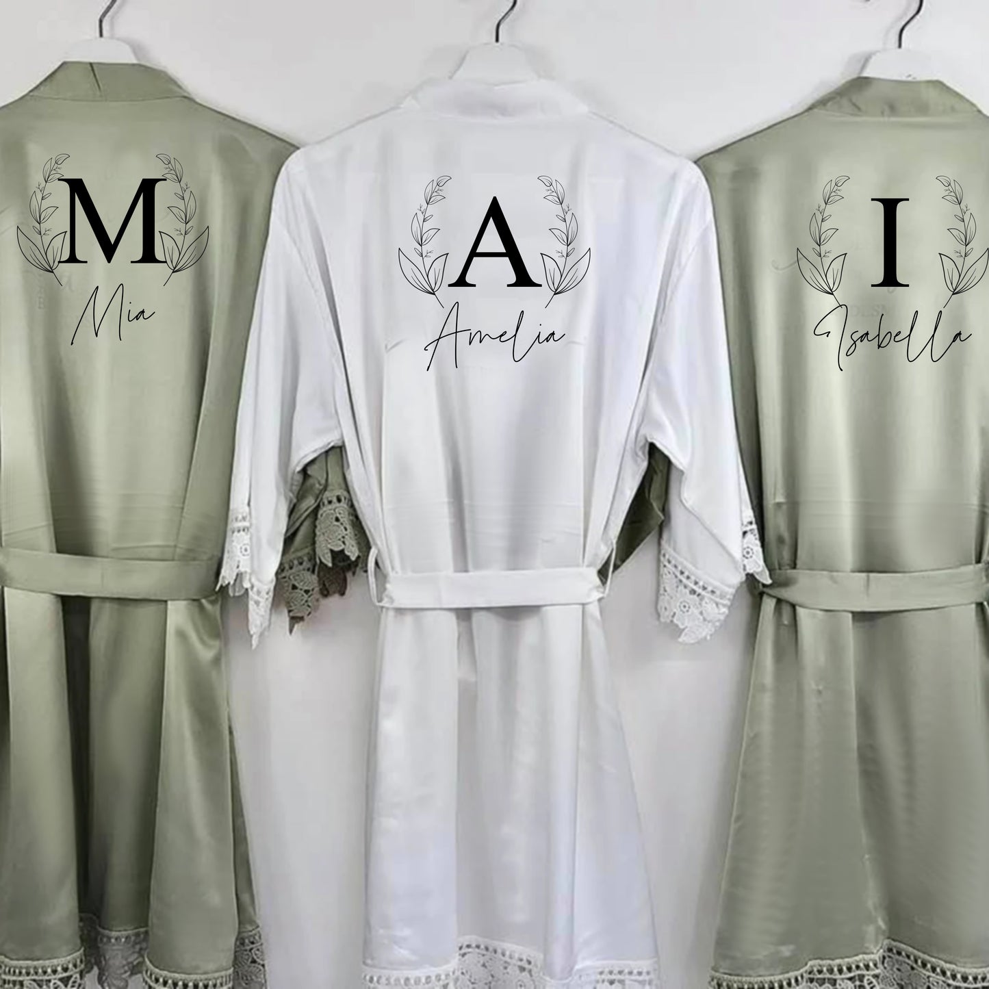 Classic Monogram Satin Pyjamas, Luxury Bridesmaid Robes (Adults)