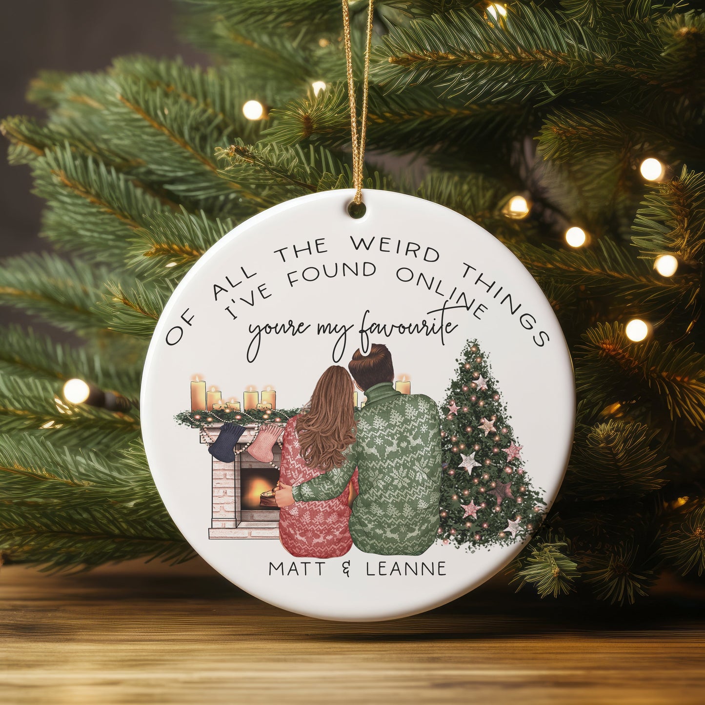 LGBQT+ Christmas Tree Bauble, Online Dating Ornament