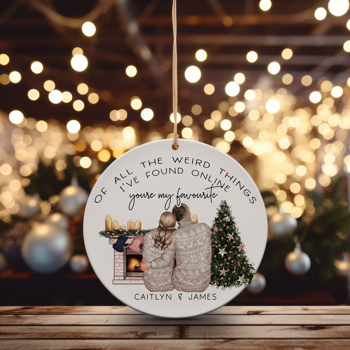 Funny Boyfriend Girlfriend Christmas Tree Bauble