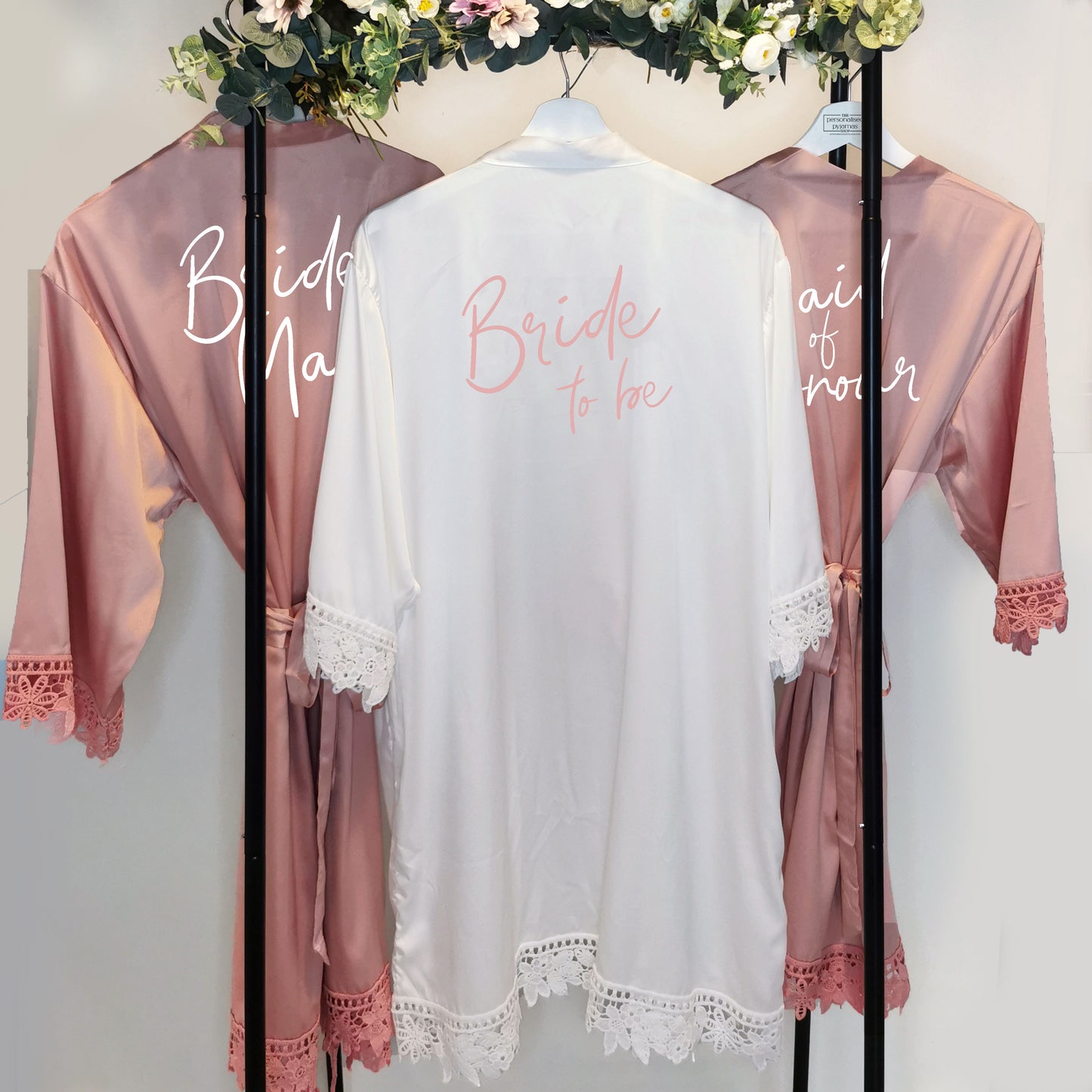 Luxury Rose Gold Bridesmaid Robe, Rose Gold and Silver Options