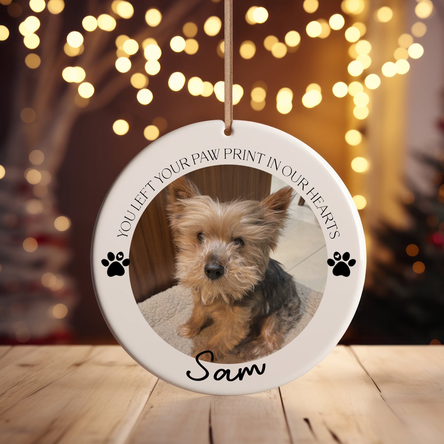 Personalised Pet Memorial Bauble Photo Keepsake