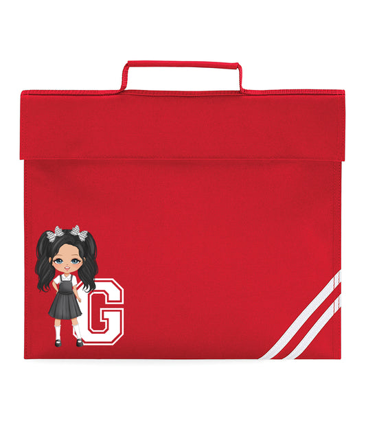 Personalized Children's School Bookbag with Hand-Drawn Character and Initial, Perfect for boys and girls