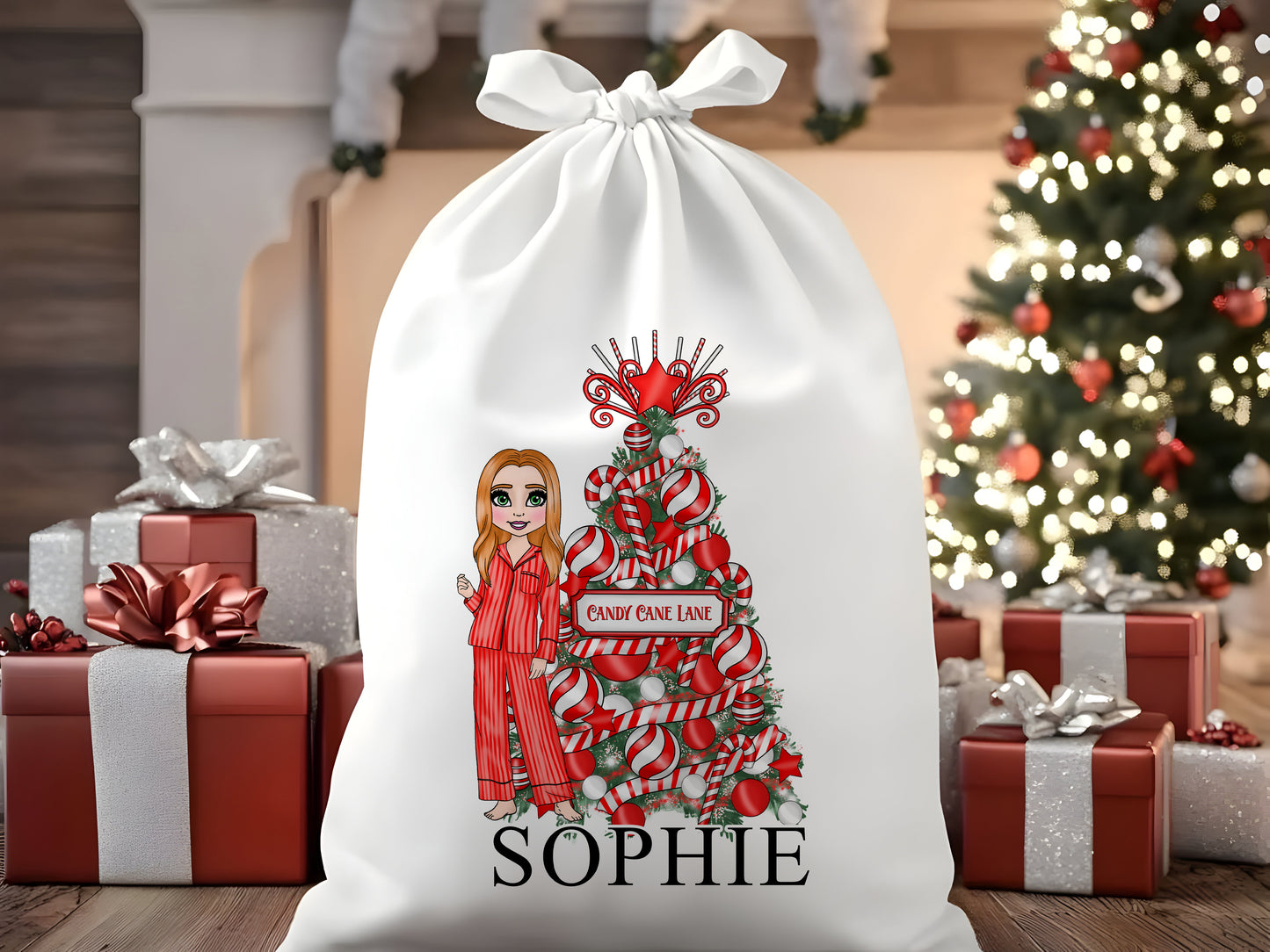 Personalised Make Up Style Santa Sack