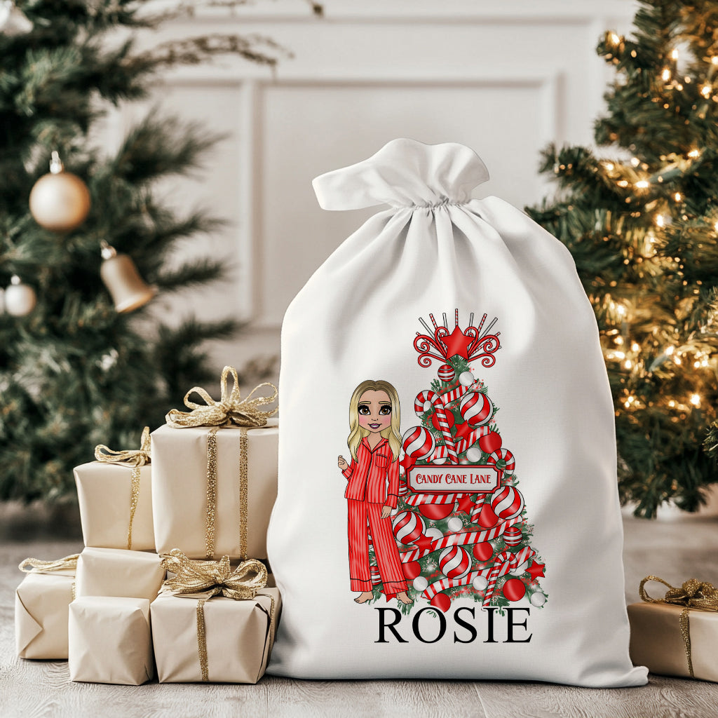 Personalised Make Up Style Santa Sack