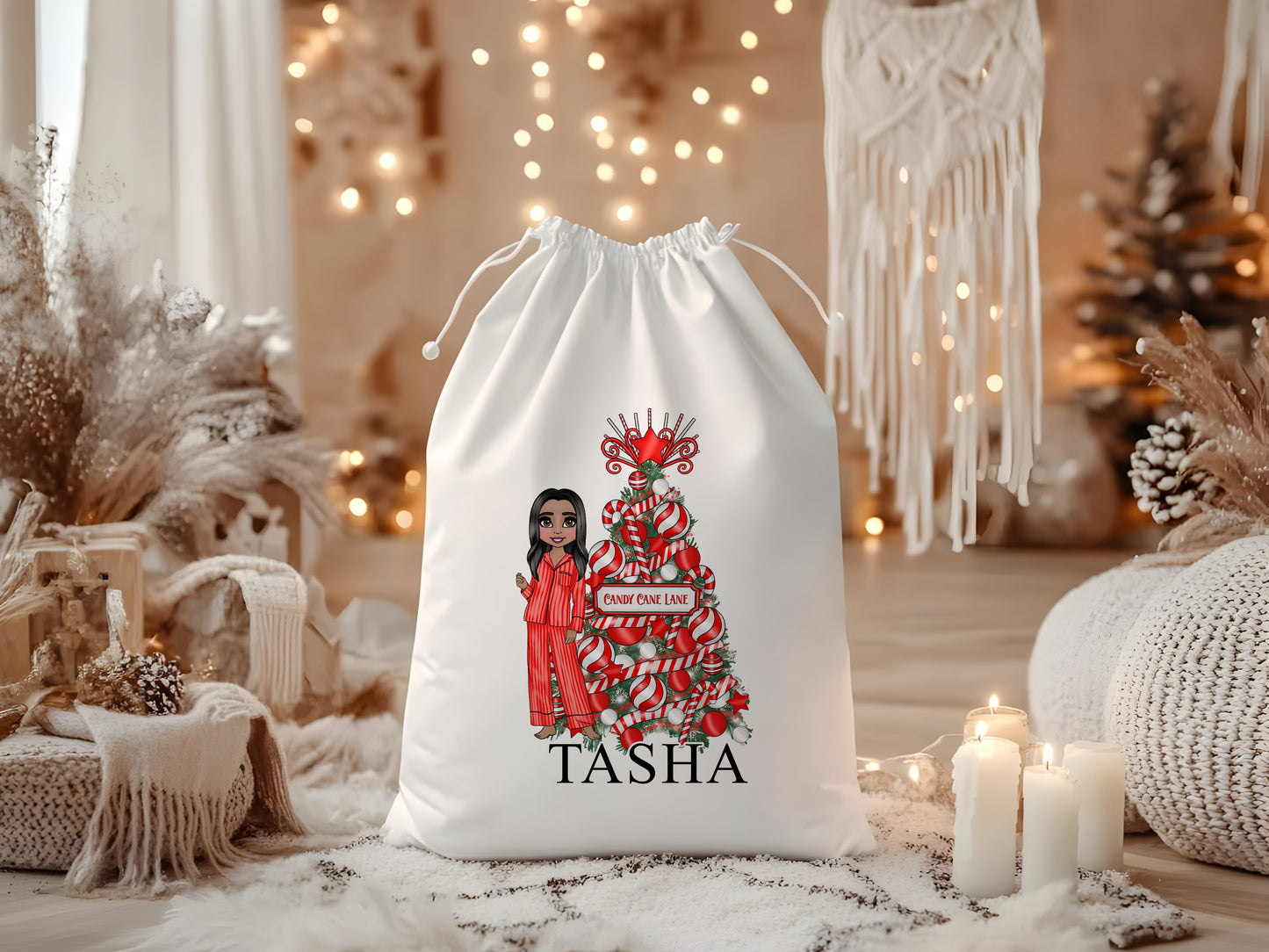 Personalised Make Up Style Santa Sack