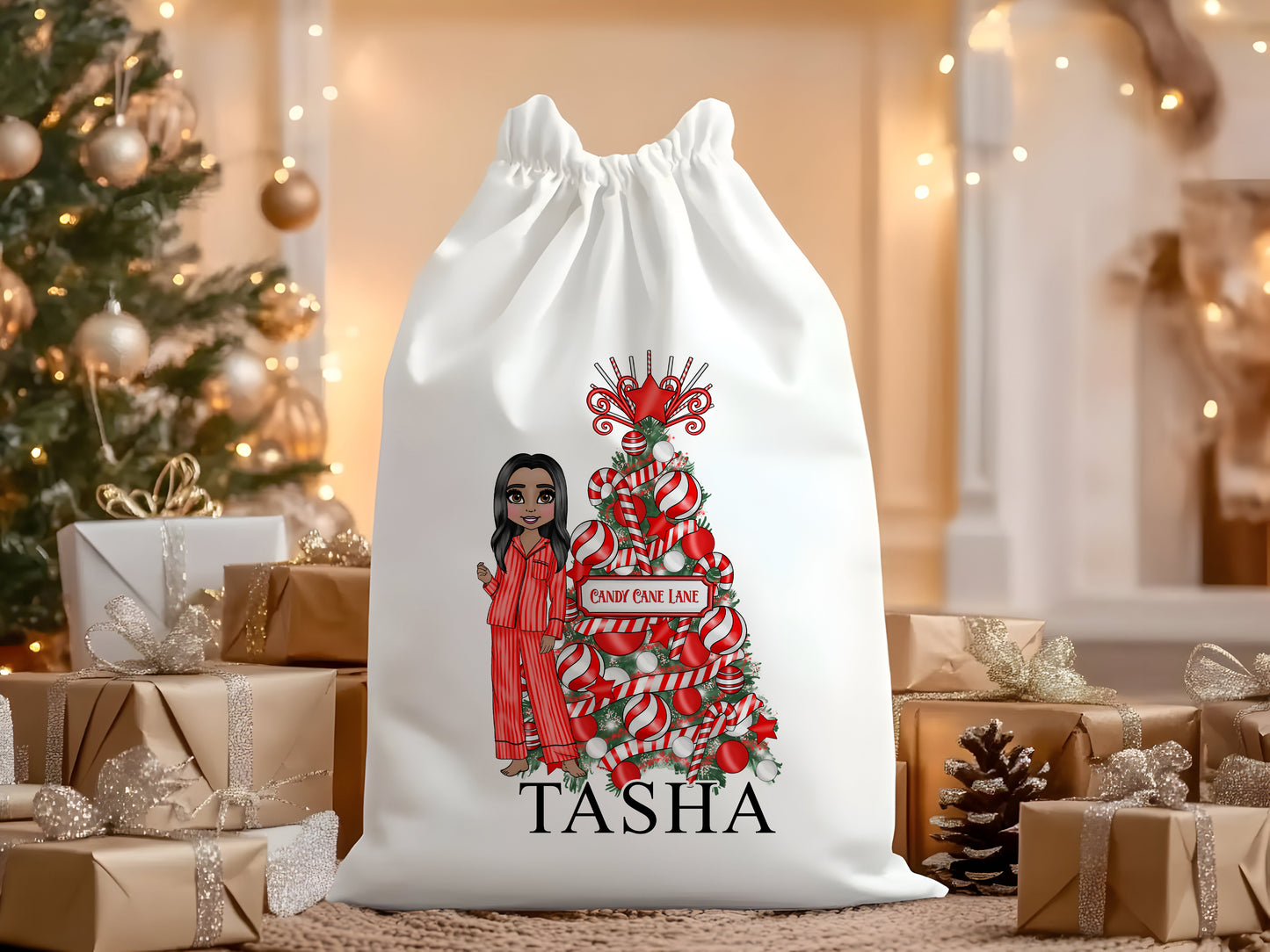 Personalised Make Up Style Santa Sack