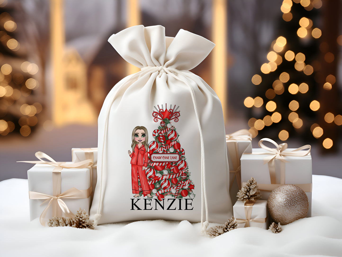 Personalised Make Up Style Santa Sack