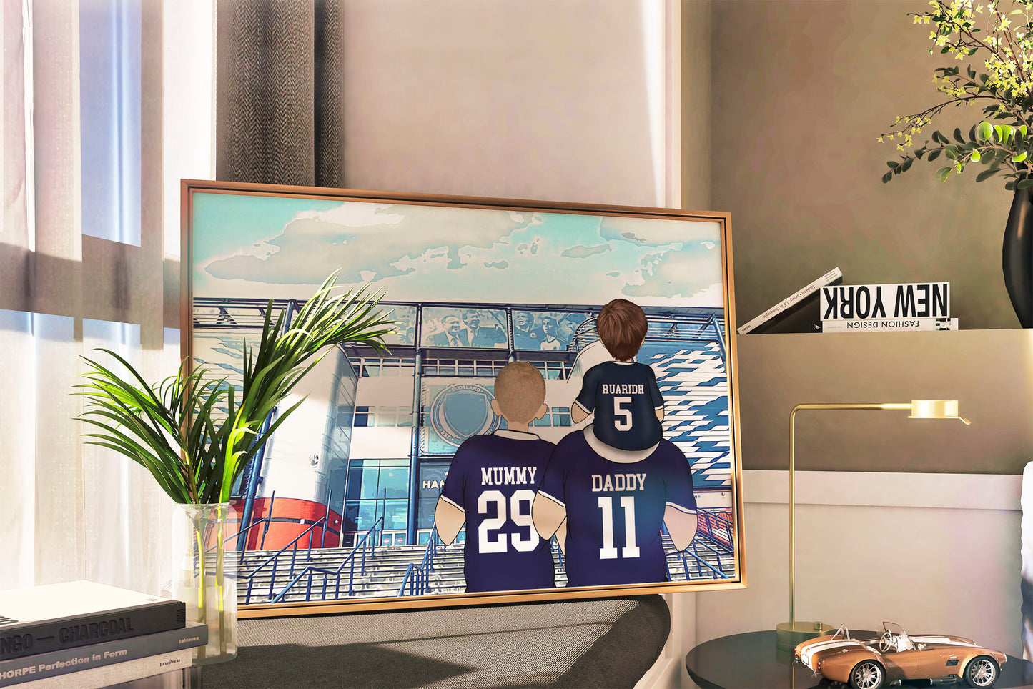 Scotland Football Team Family Print for Dads – Personalised Stadium Print for Birthday or Father’s Day