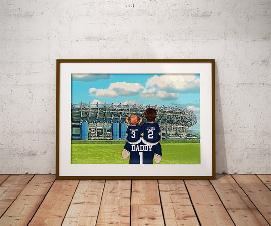 Scotland Football Team Family Print for Dads – Personalised Stadium Print for Birthday or Father’s Day