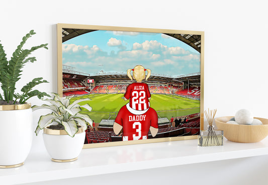 Sheffield United Football Family Print for Dads – Personalised Stadium Print for Birthday or Father’s Day