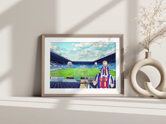 Sheffield Wednesday Football Family Print for Dads – Personalised Stadium Print for Birthday or Father’s Day