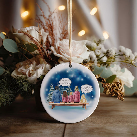 Personalised Pet Memorial Christmas Tree Ornament, I Still Talk About You Pet Loss Bauble