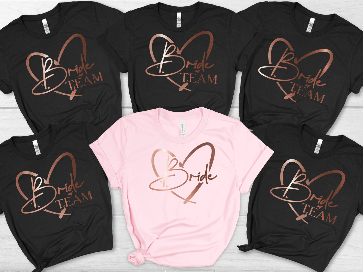 Rose Gold Team Bride T Shirts