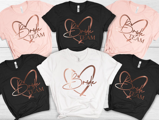 Rose Gold Team Bride T Shirts