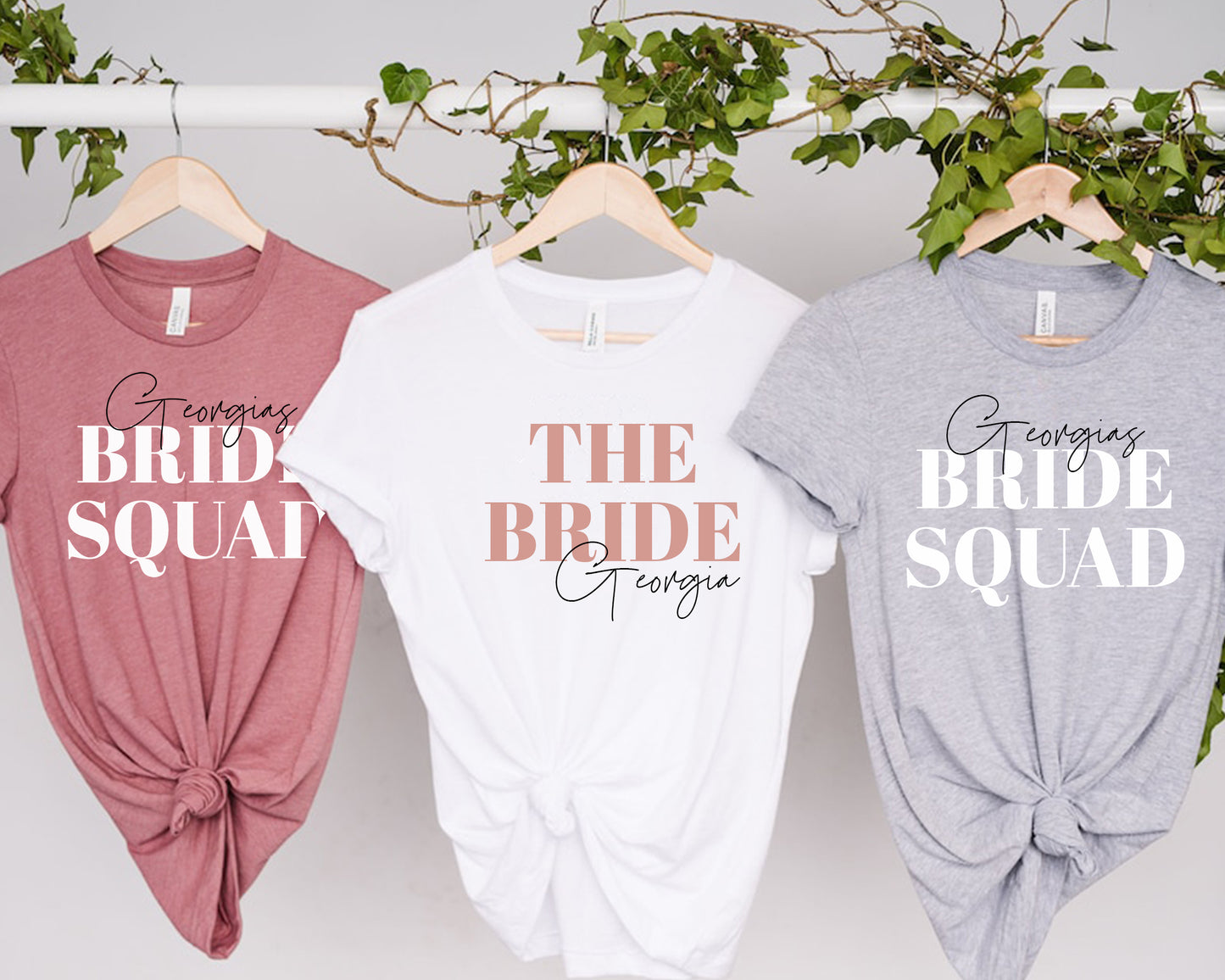 Custom Bride Squad Hen Party T-Shirts | Personalized Bachelorette Tops for Bride and Bridesmaids