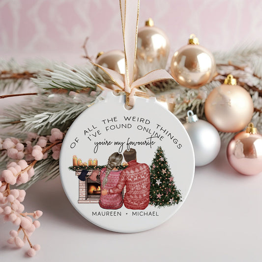 Funny Boyfriend Girlfriend Christmas Tree Bauble