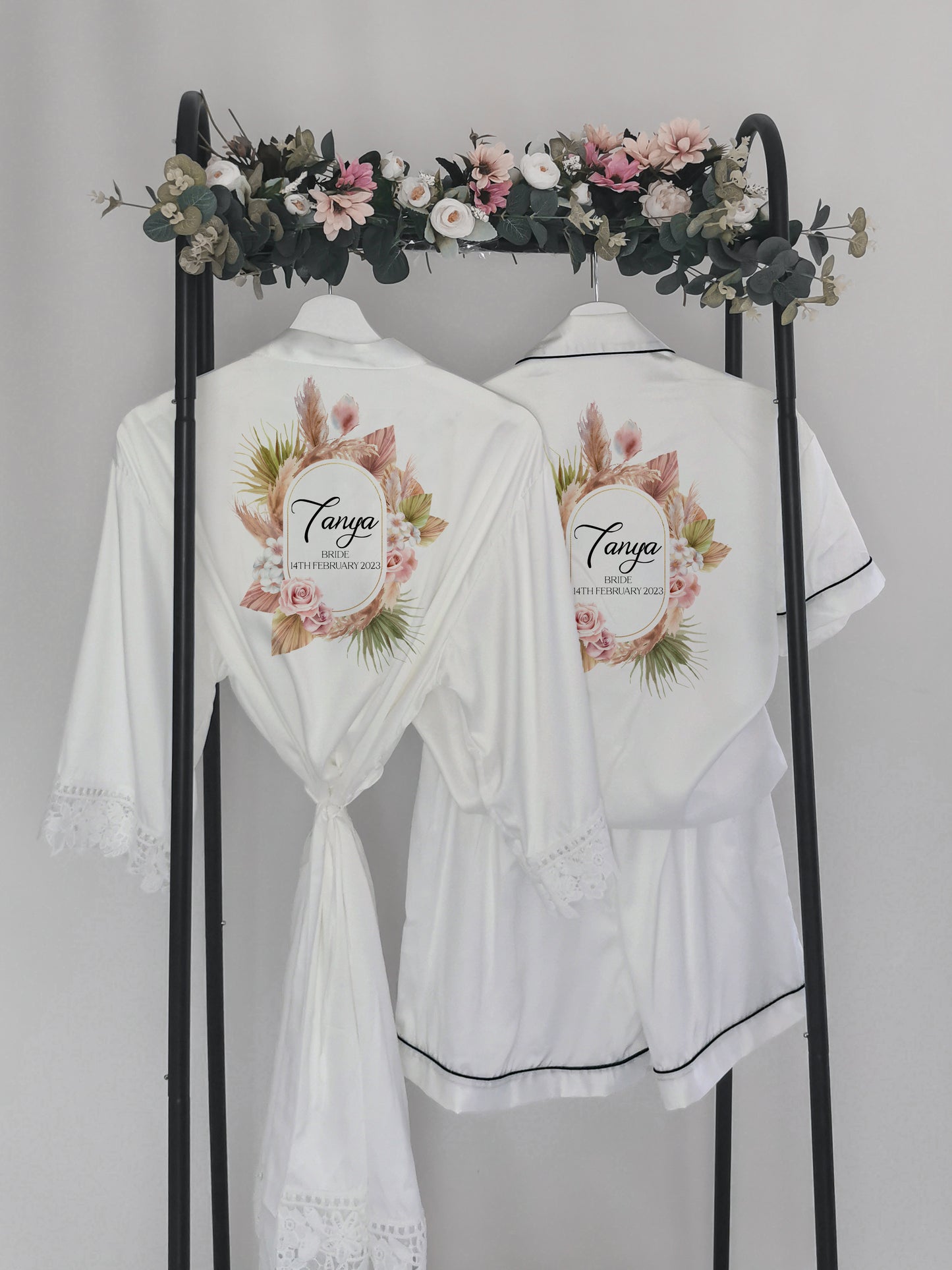 Personalised Boho Style Bridesmaid and Flowergirl Robes