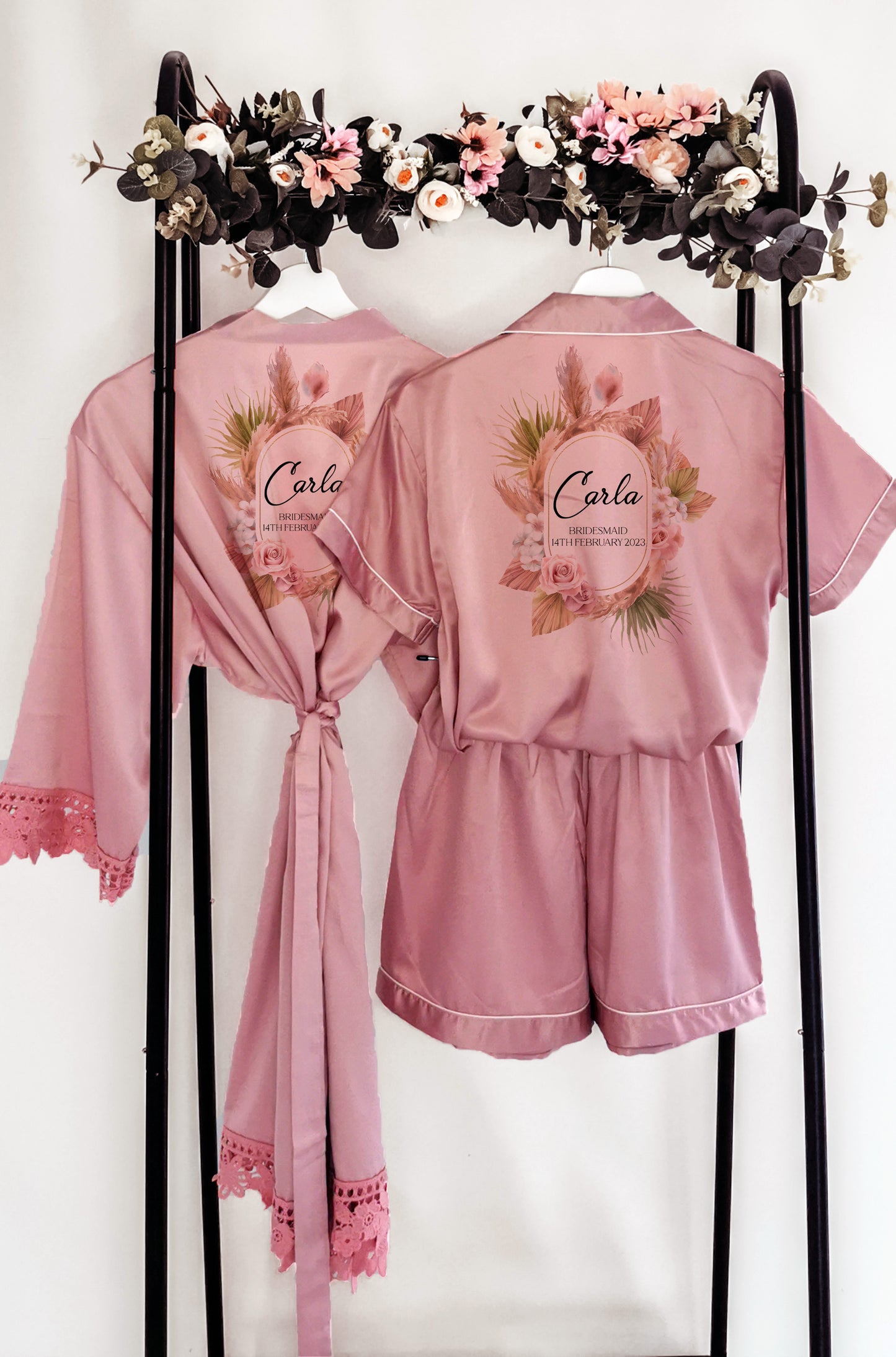 Personalised Boho Style Bridesmaid and Flowergirl Robes