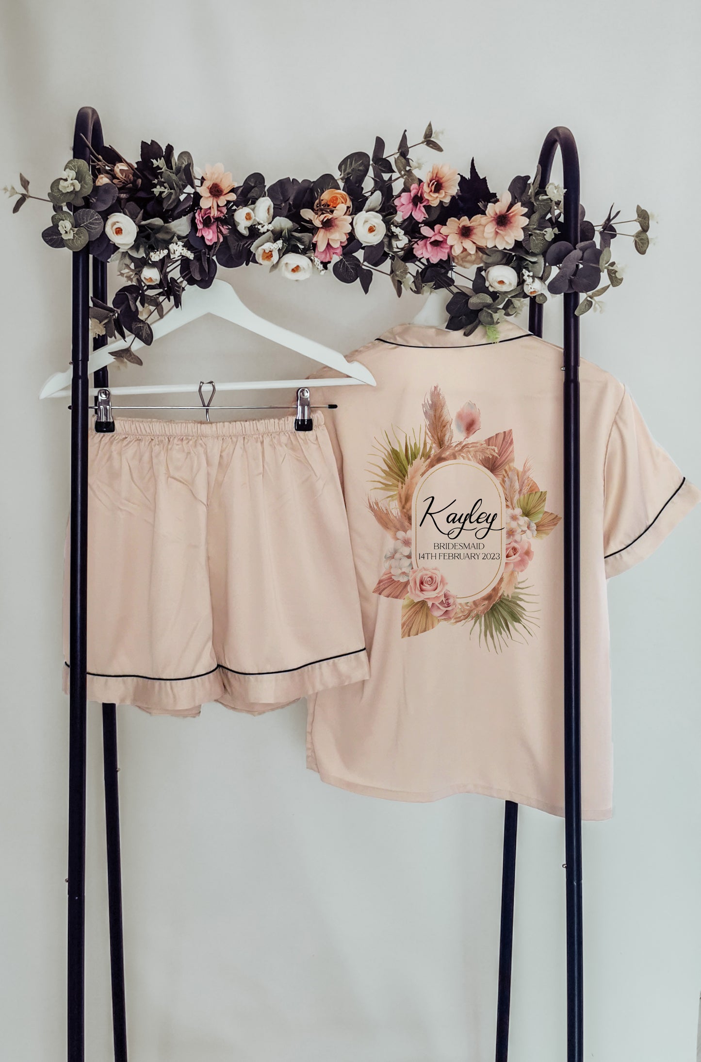 Personalised Boho Style Bridesmaid and Flowergirl Pyjamas