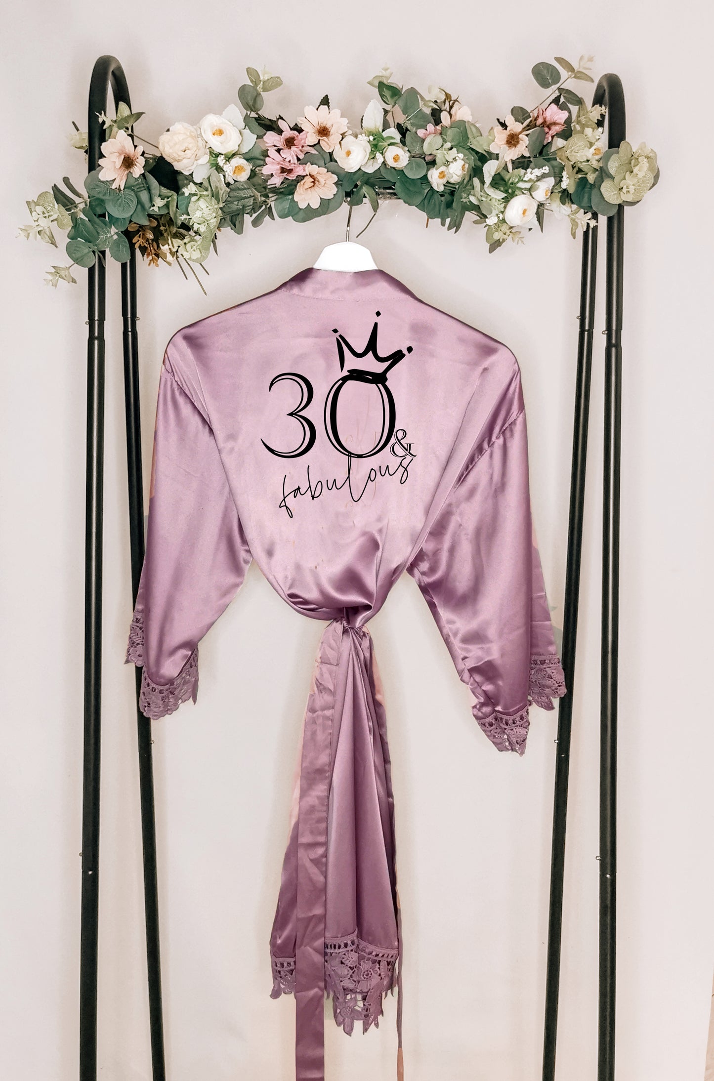 Personalised 50 and Fabulous Birthday Robe, Unique Ladies Milestone Birthday Present