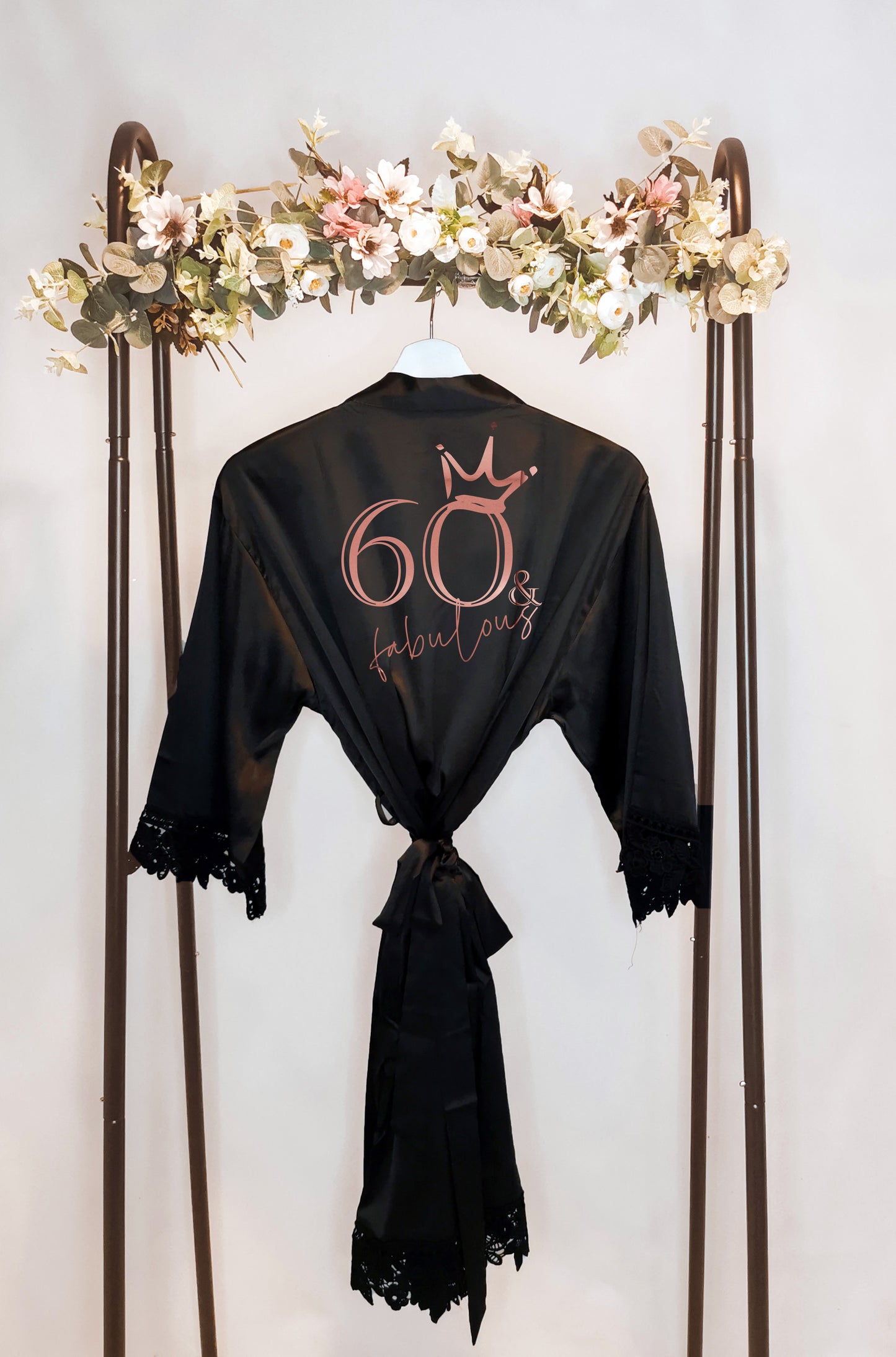 Personalised 50 and Fabulous Birthday Robe, Unique Ladies Milestone Birthday Present