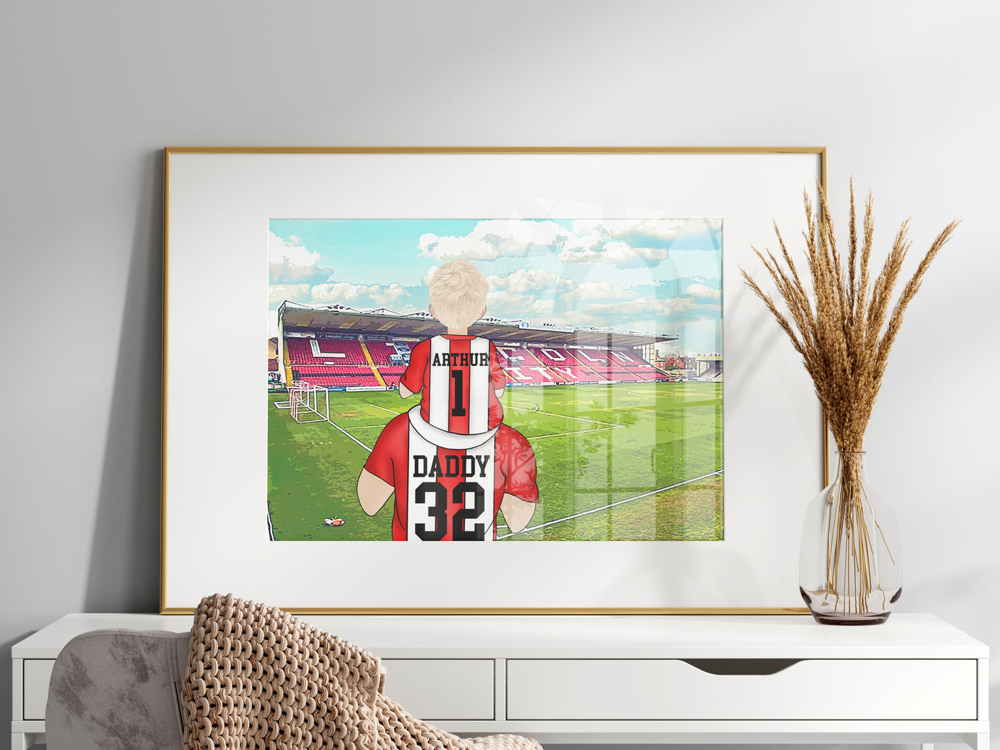 Personalised Lincoln Football Stadium Print – Unique Father’s Day Gift for Football Fans