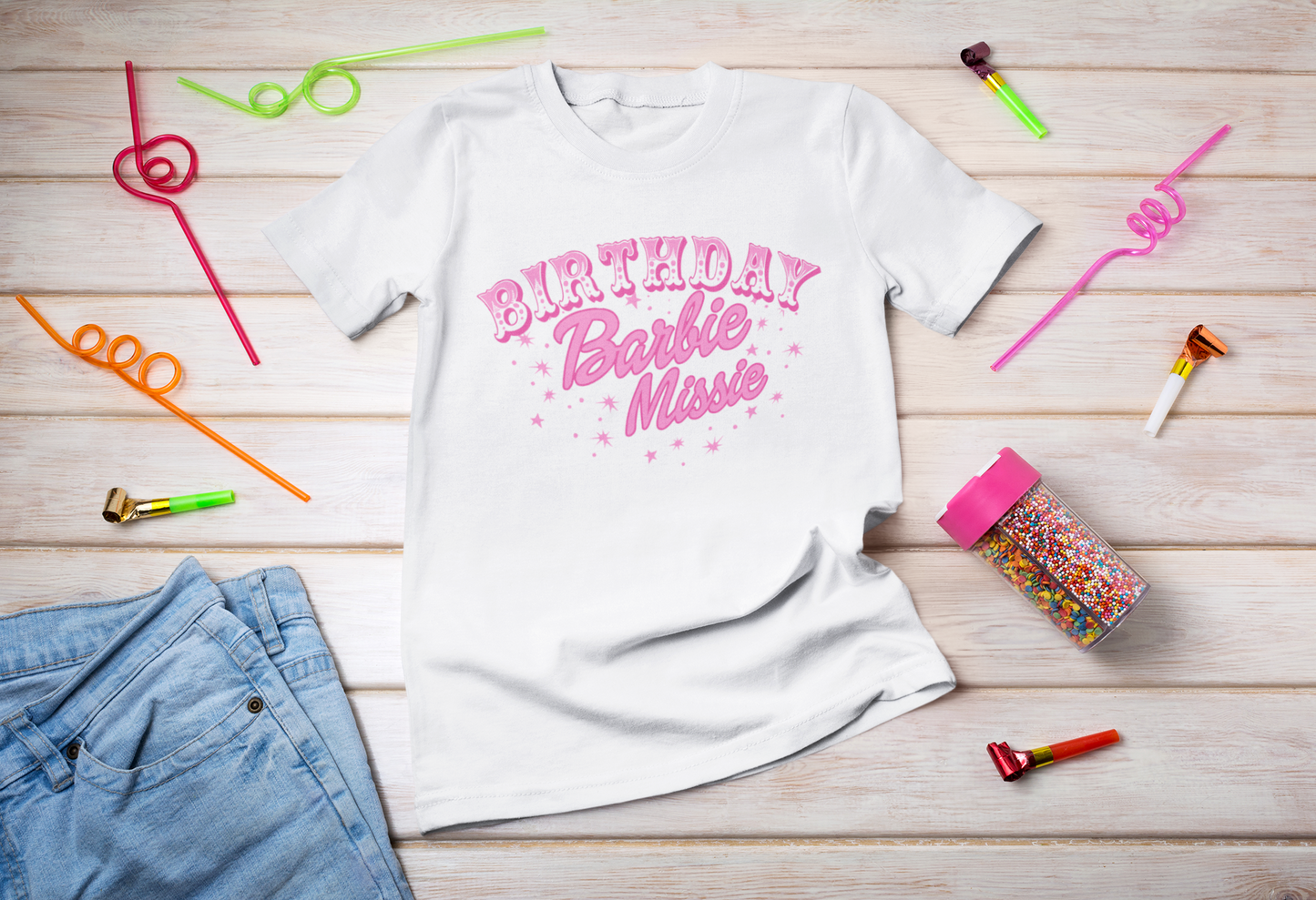 Personalised Girlie Girls Birthday TShirt